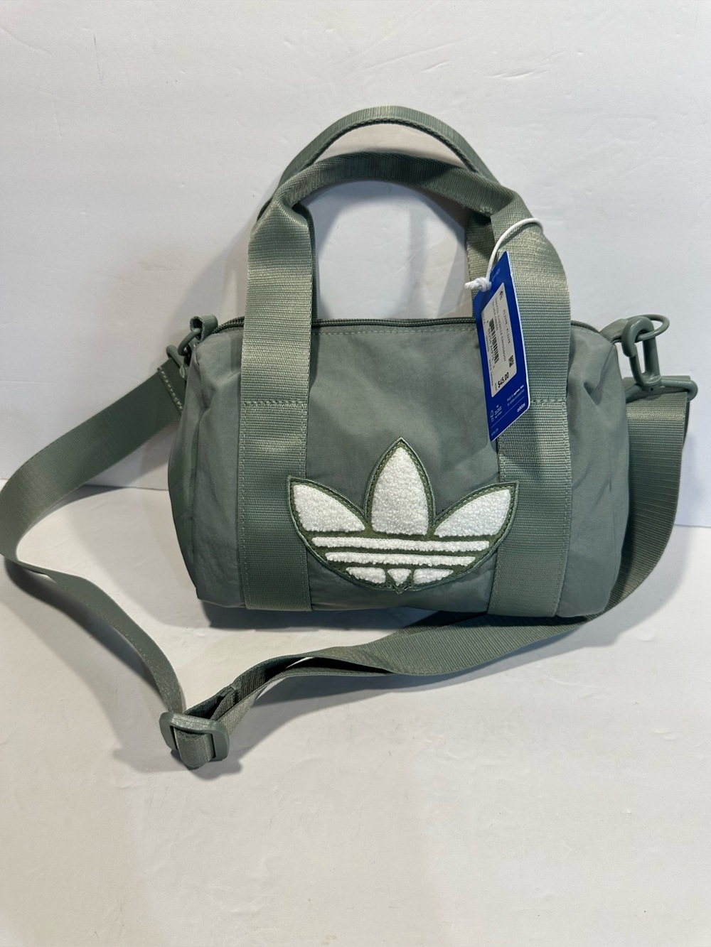 adidas Sage Green Trefoil Crossbody Duffel Bag